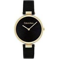 Calvin Klein Women'S Calvin Klein Black Leather Strap Watch