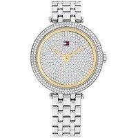 Tommy Hilfiger Women'S Stainless Steel Watch With Crystal Bezel And Dial