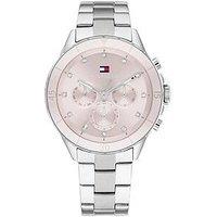 Tommy Hilfiger Women'S Stainless Steel Watch With A Pink Ceramic Bezel