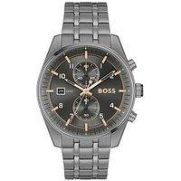 Boss Gents Skytraveller Chronograph Grey Ip Bracelet Watch