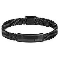 Boss Gents Alen Black Ip Mesh Bracelet