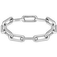 Boss Ladies Halia Stainless Steel Crystal Linked Bracelet
