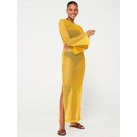 Something New Long Sleeve Maxi Dress - Mustard