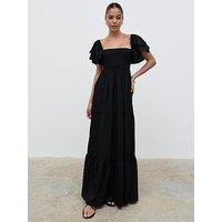 Pretty Lavish Althea Frill Easywear Maxi Day Dress - Black