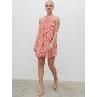 Pretty Lavish Kelsey Halter Ruffle Mini Dress - Pink