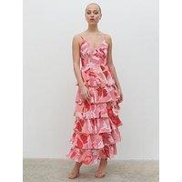 Pretty Lavish Lissy Ruffle Midaxi Dress - Pink