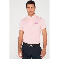 J Lindeberg Mens Golf Bridge Regular Fit Polo - Pink