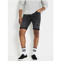 River Island Skinny Fabio Denim Shorts - Black