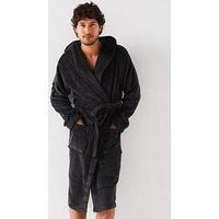 Everyday Supersoft Dressing Gown With Hood - Charcoal