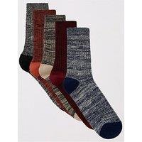 Everyday 5 Pack Textured Socks - Multi