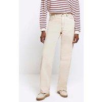 River Island Relaxed Straight Leg Jean - Ecru