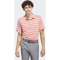 Adidas Mens Golf Two Color Stripe Polo-Scarlett - Multi