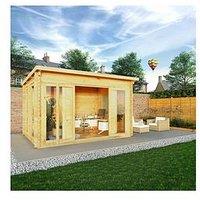 Mercia 4M X 3M Studio Pent Log Cabin - 28Mm - Pefc Certified
