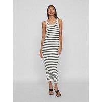 Vila Stripe Bodycon Maxi Dress - Cream