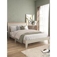 Very Home Atlanta Bed Frame With Mattress Options (Buy & Save!) - Grey - Bed Frame With Microquilt Mattress