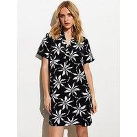 New Look Black Palm Tree Print Tunic Dress