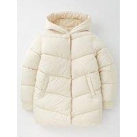 V By Very Girls Off White Longline Padded Coat