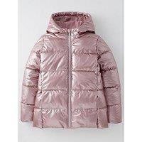 V By Very Girls Metallic Padded Coat - Pink