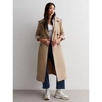 New Look Camel Belted Longline Trench Coat