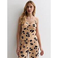 New Look Brown Leopard Print Cotton Cami Pyjama Set