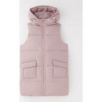 V By Very Girls Pink Padded Longline Gilet