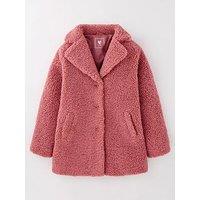 V By Very Girls Pink Borg Coat