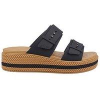 Crocs Brooklyn Buckle Wedges - Black