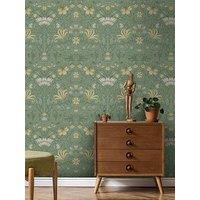 Holden Decor Vintage Floral Wallpaper In Green