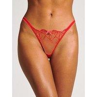 Boux Avenue Monique Big Heart Embroidery Tanga Brief - Red