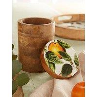 Very Home Orange Blossom 16 Cm Mango Wood Storage Jar