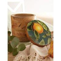 Very Home Orange Blossom 20 Cm Mango Wood Storage Jar