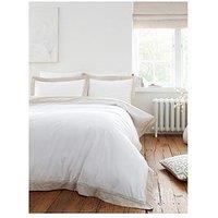 Bianca Oxford Lace Trim 100% Cotton Duvet Cover Set