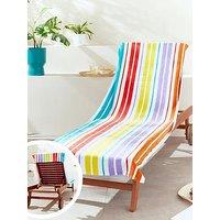 Catherine Lansfield Rainbow Stripe Cotton Beach Towel