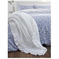 Bianca Soft Washed Frill Bedspread - White