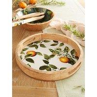 Very Home Orange Blossom Mango Wood Round Serving Tray