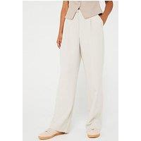 Vero Moda High Waisted Wide Leg Trouser - Cream