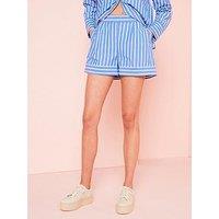 V By Very Stripe Cotton Short Co-Ord - Blue