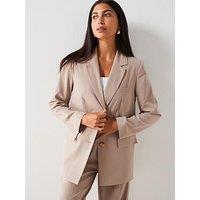 V By Very Relaxed Soft Suit Blazer - Taupe