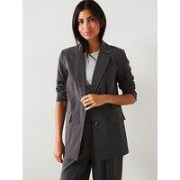 V By Very Relaxed Soft Suit Blazer - Grey