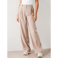 V By Very Relaxed Soft Wide Leg Trousers - Taupe