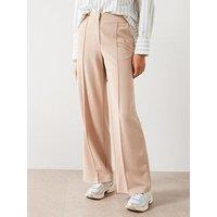 V By Very Scuba Twill Wide Leg Trousers - Neutral