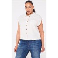 Vero Moda Curve Curve Button Down Shirt - Birch