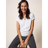 White Stuff Nelly Notch Neck T-Shirt - White