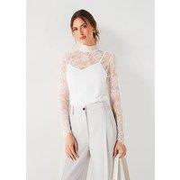 V By Very Lace Shell Blouse - Ivory