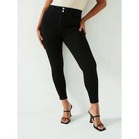 V By Very Curve High Waisted Shaping Stretch Skinny Jean - Black