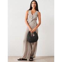 V By Very Waistcoat Jumpsuit - Beige