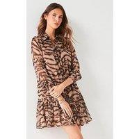 V By Very Animal Print Mini Shirt Dress - Animal Print