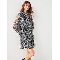 V By Very Printed Mini Shirt Dress - Mono