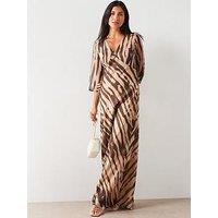 V By Very Printed Georgette Maxi Dress - Animal Print