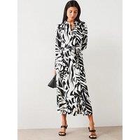 V By Very Tie Waist Shirt Midi Dress - Black